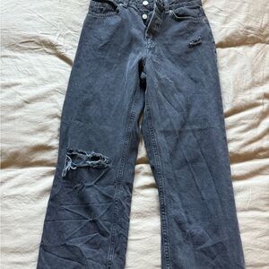 Distressed Gray Women's Jeans